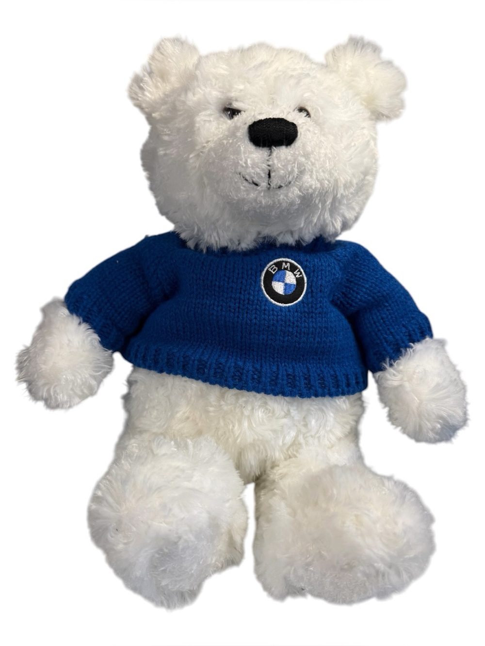 Gund BMW Signature White Teddy Bear with Blue Logo Knit Sweater Plush